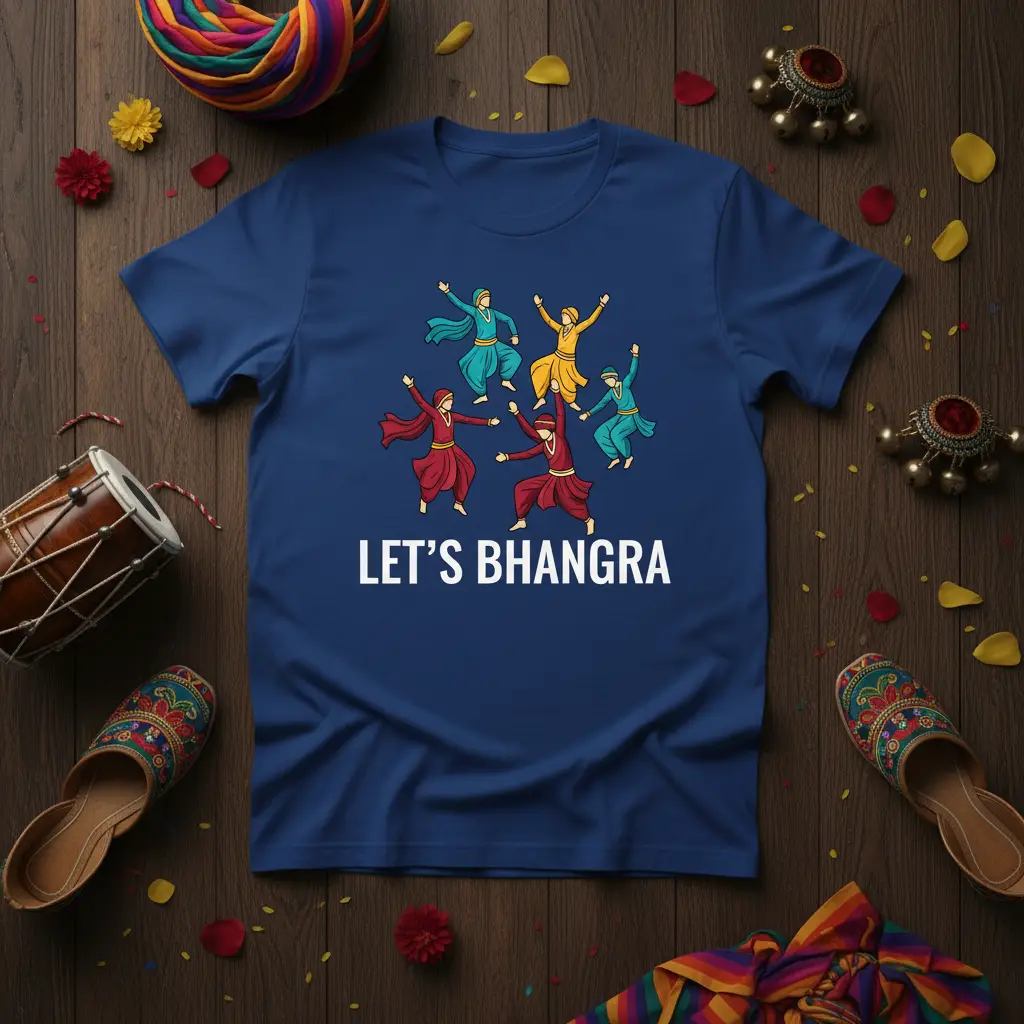 Let’s Bhangra T-Shirt Punjabi Dance Celebration Gift