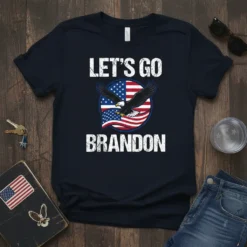 Let's Go Brandon patriotic t-shirt design with an American eagle and USA flag graphic