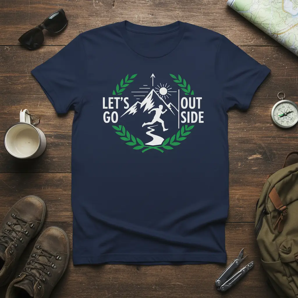 Let’s Go Outside Hiking T-Shirt Adventure Gear
