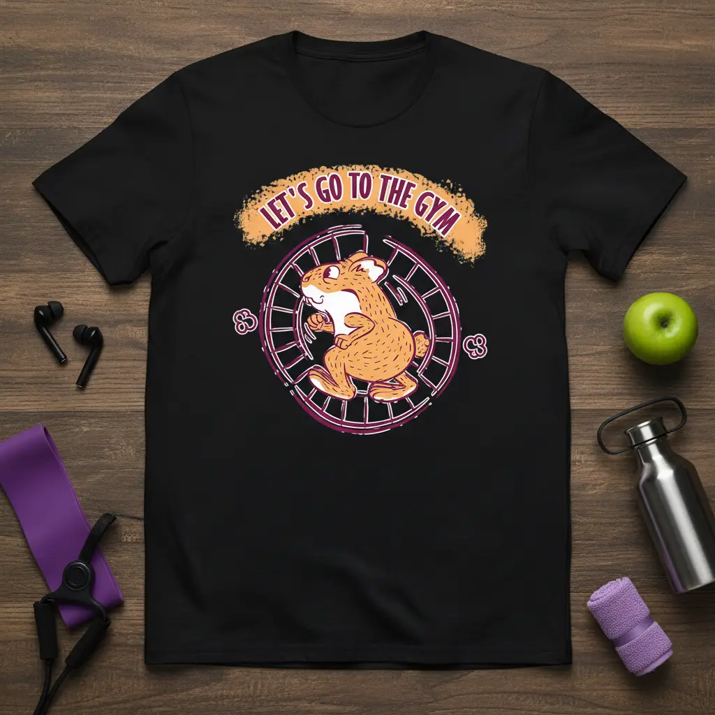Let’s Go to the Gym Hamster T-Shirt Funny Workout Motivation