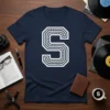 Letter S Circuit Design bold graphic design printed on comfortable cotton t-shirt