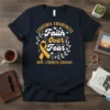 Leukemia Awareness Faith Over Fear detailed graphic design printed on comfortable cotton t-shirt