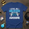 Level 011 Unlocked Awesome gamer birthday t-shirt design with a video game controller graphic