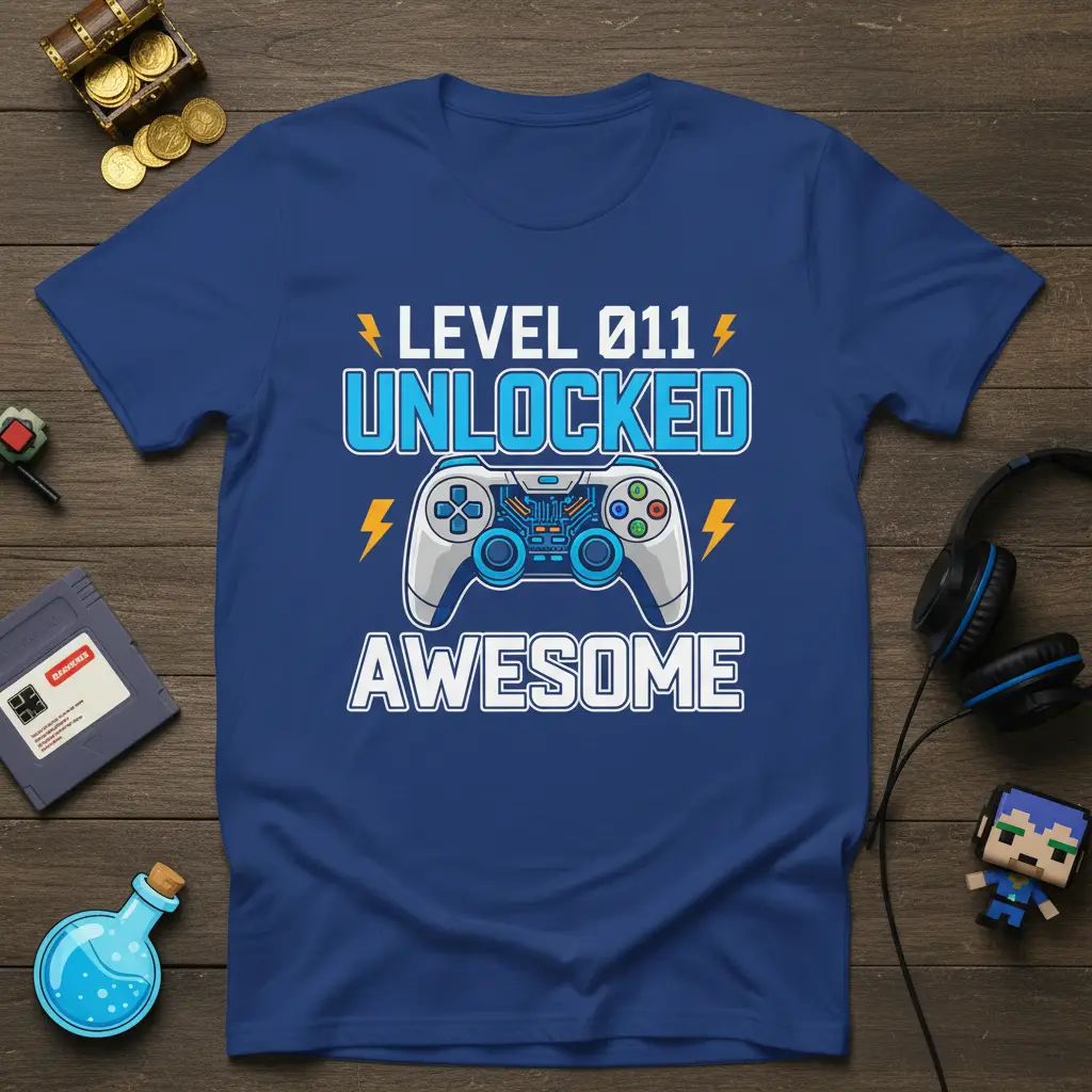 Level 011 Unlocked Awesome Gamer Birthday T-Shirt
