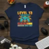Level 13 Unlocked Awesome Since 2007 gamer birthday t-shirt with video game controller graphic