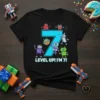 Level Up I'm 7 T-Shirt eye-catching graphic design printed on comfortable cotton t-shirt
