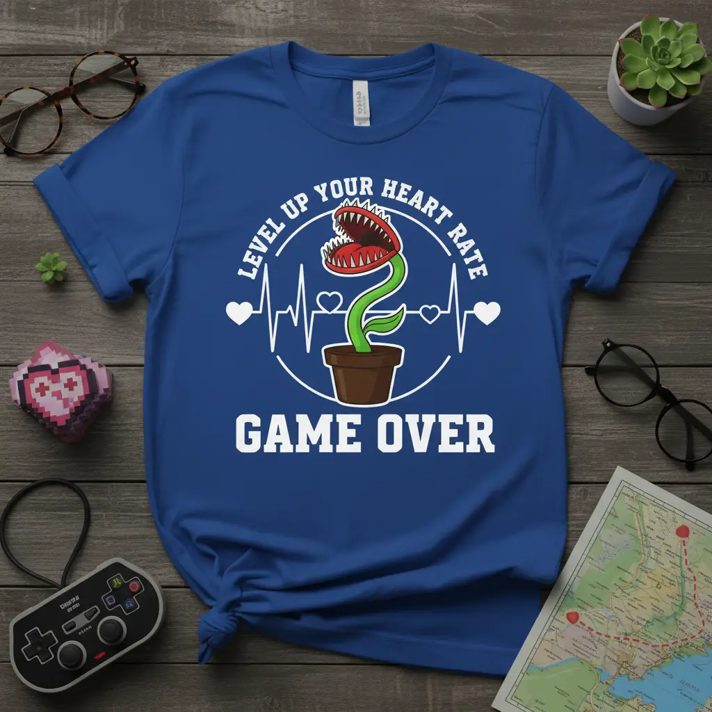 Level Up Your Heart Rate Game Over Gamer T-Shirt Gift