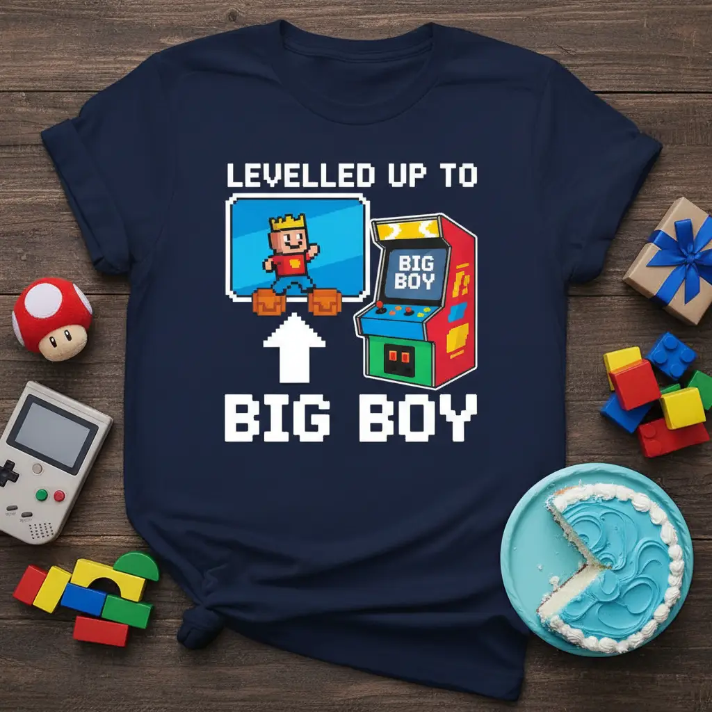 Levelled Up to Big Boy Video Game Tee for Kids