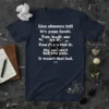 Lies abusers tell It's text design featuring stylish typography on quality t-shirt
