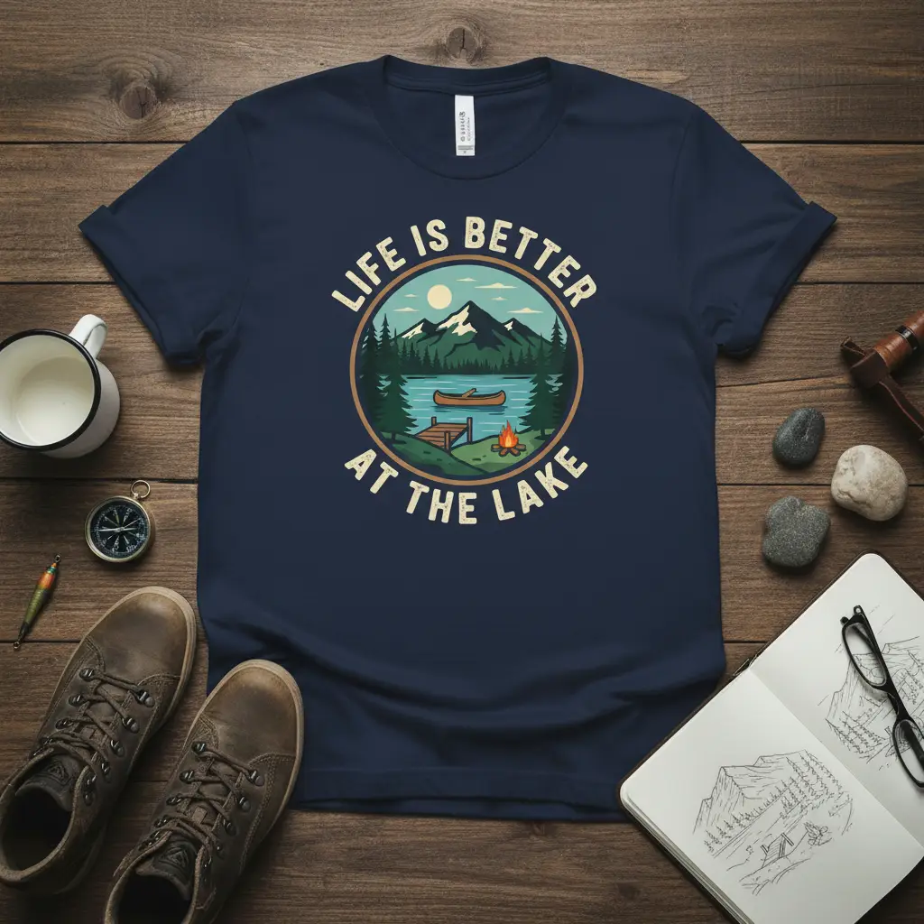 Life Is Better at the Lake T-Shirt Outdoor Adventure Gift
