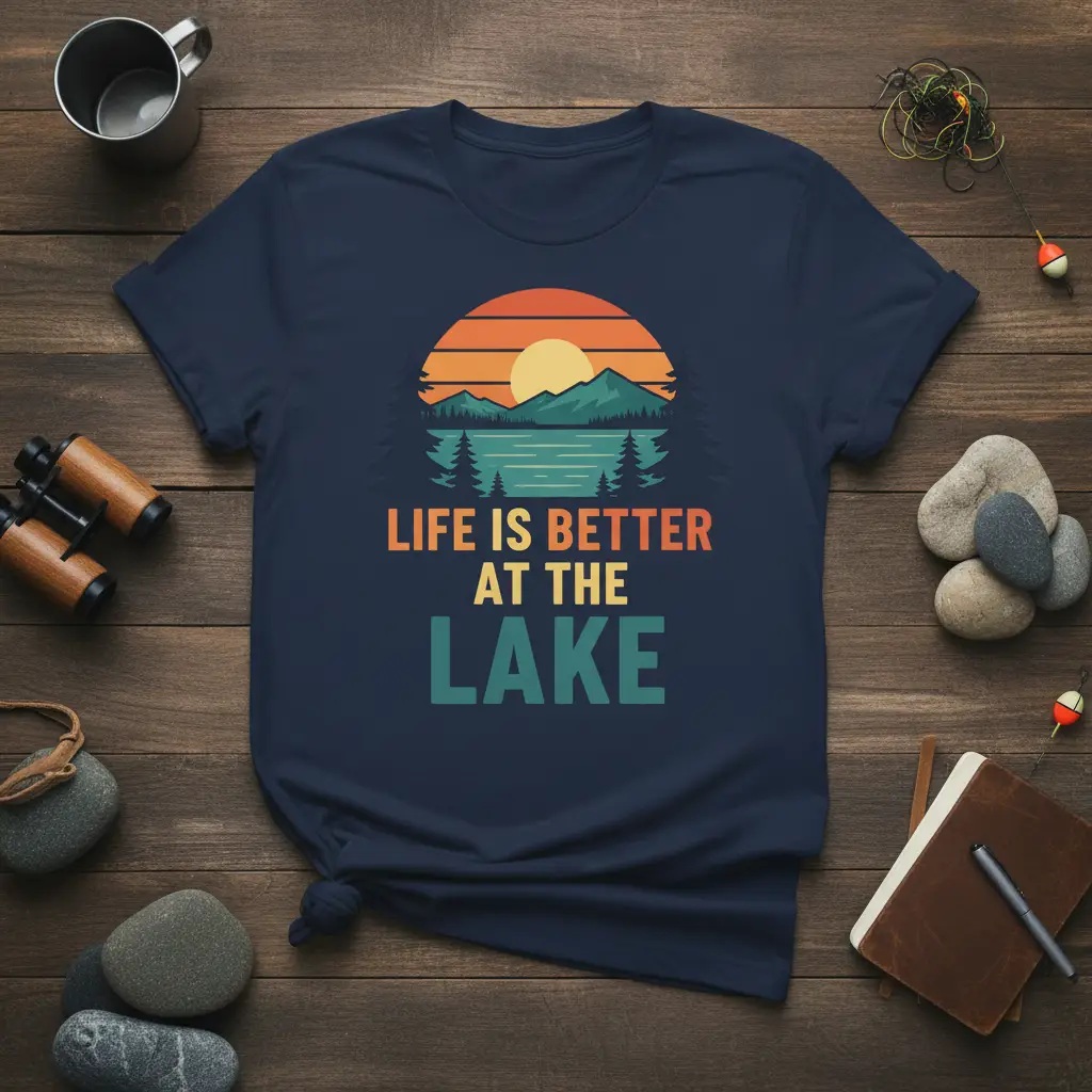 Life Is Better at the Lake T-Shirt Outdoor Adventure Gift