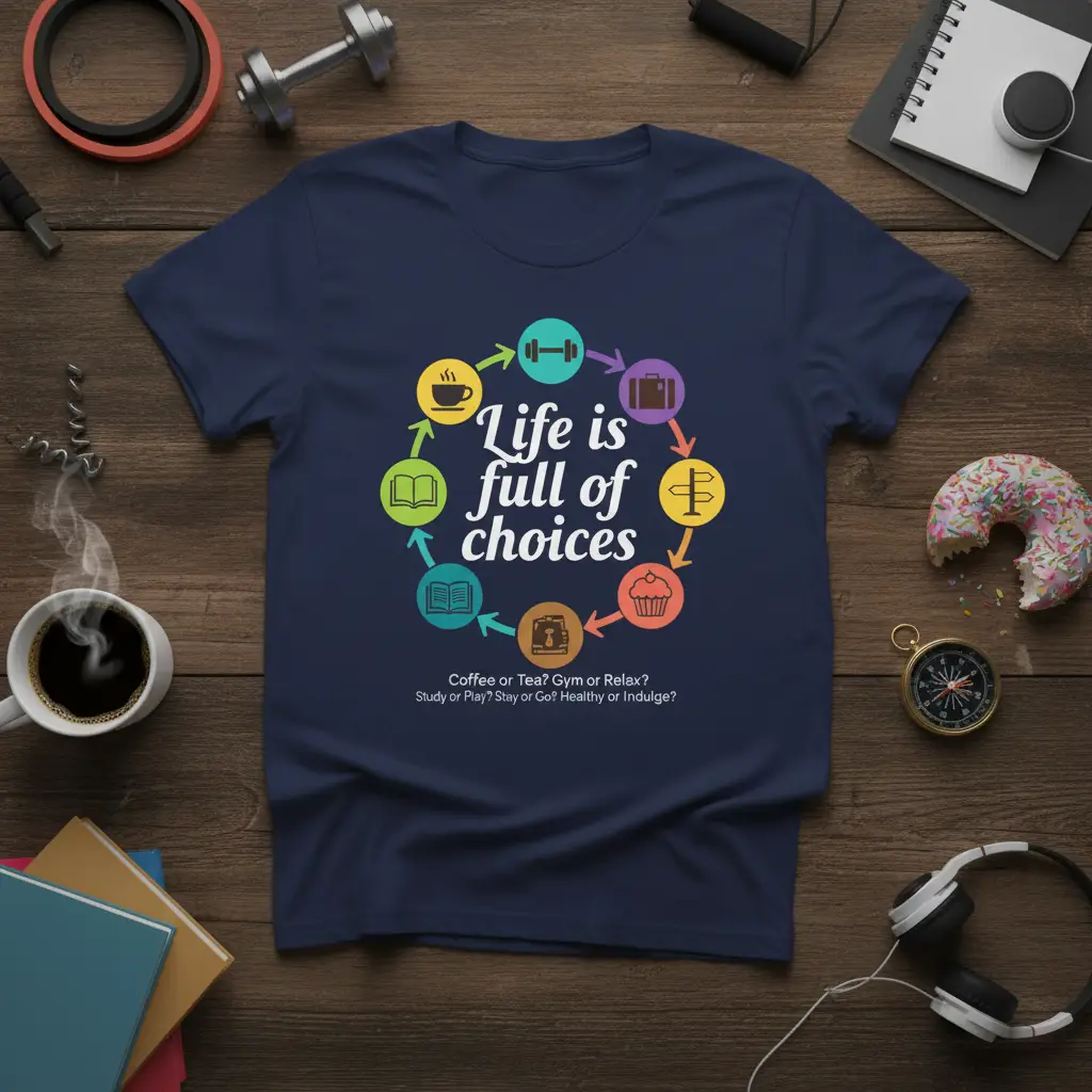 Life Is Full of Choices Quote T-Shirt Daily Dilemmas Gift