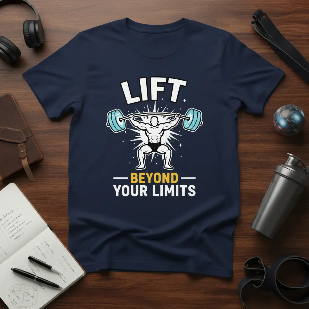 Lift Beyond Your Limits Weightlifting T-Shirt Gym Motivation