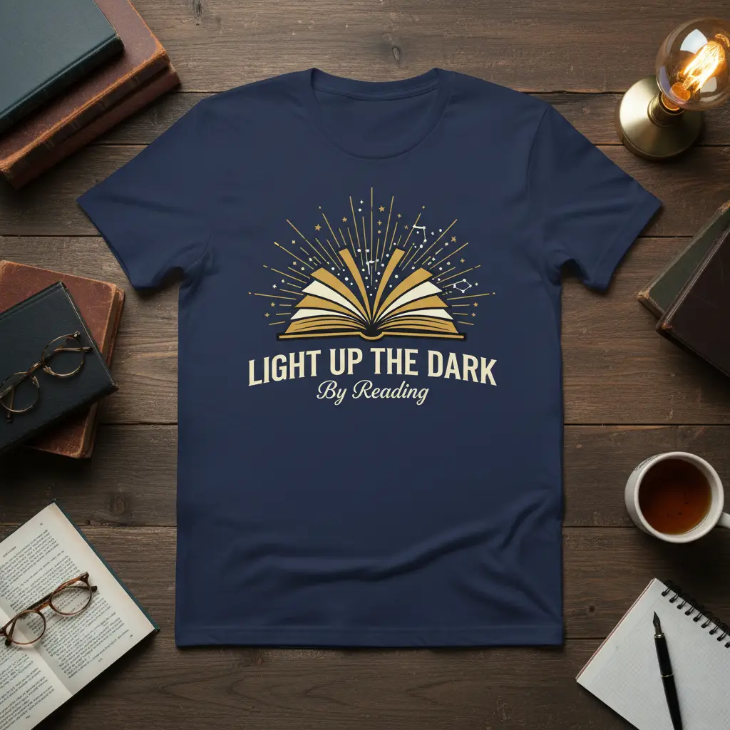 Light Up the Dark by Reading T-Shirt | Book Lover Gift