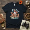 Lighthouse Poppy Floral bold graphic design printed on comfortable cotton t-shirt