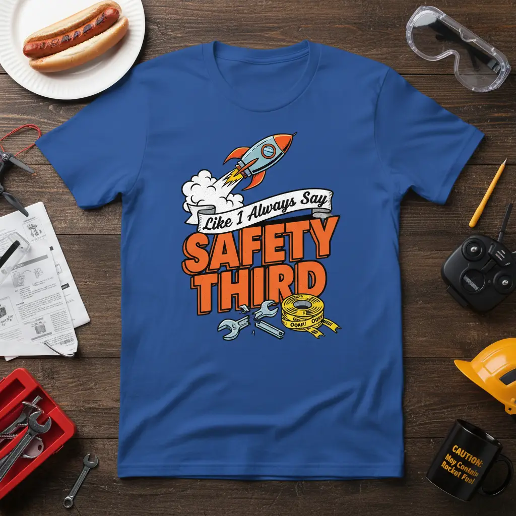 Like I Always Say Safety Third Funny Rocket T-Shirt