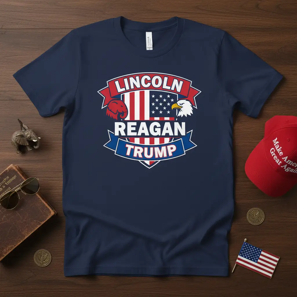 Lincoln Reagan Trump T-Shirt Political Patriot Gift