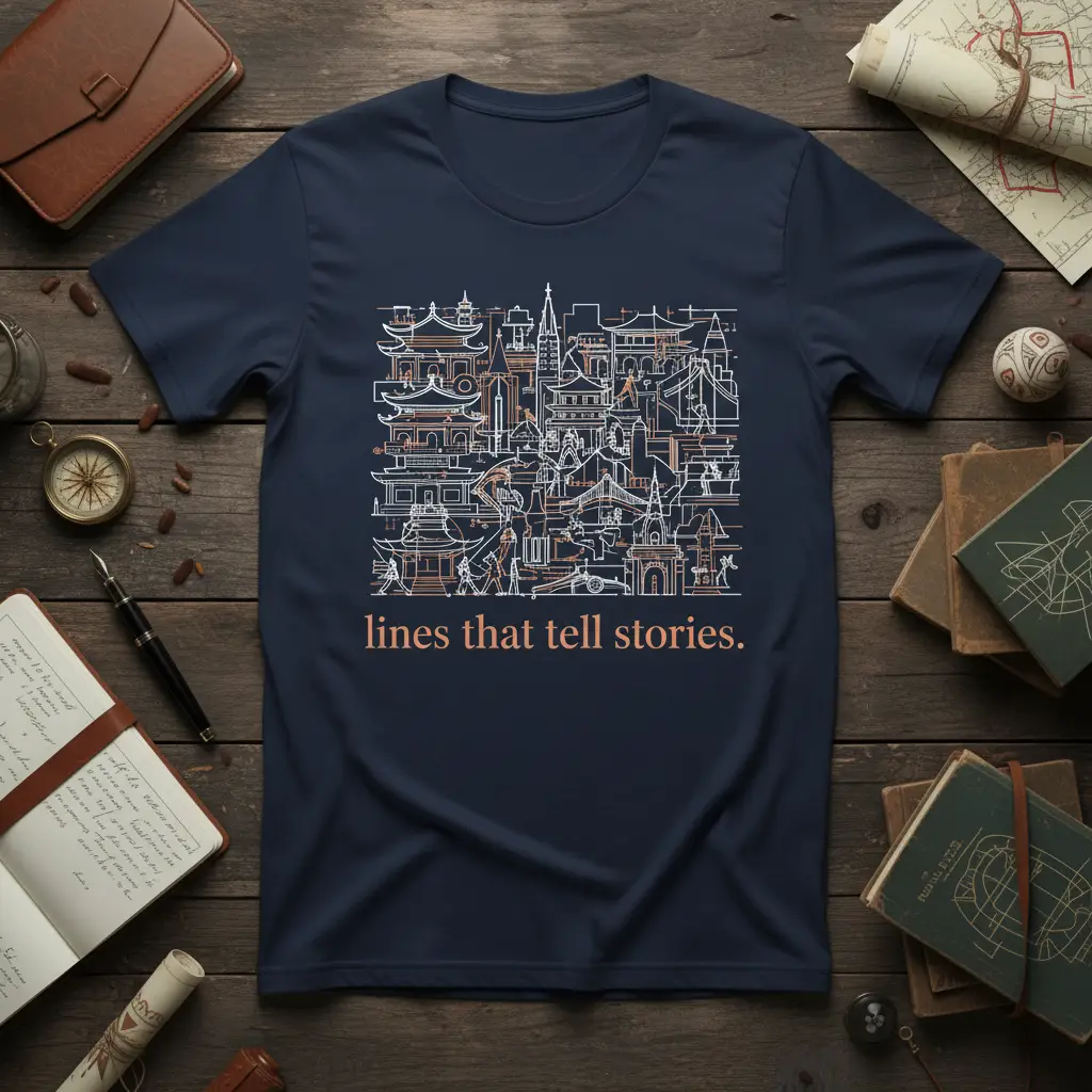 Lines That Tell Stories Artistic Tee for Creatives