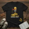 Black t-shirt with "Liquid Gold Basketball Legacy" text and a golden basketball dunking into a net with liquid gold pouring