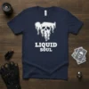 Liquid Soul T-Shirt with a melting skull graphic and bold white text
