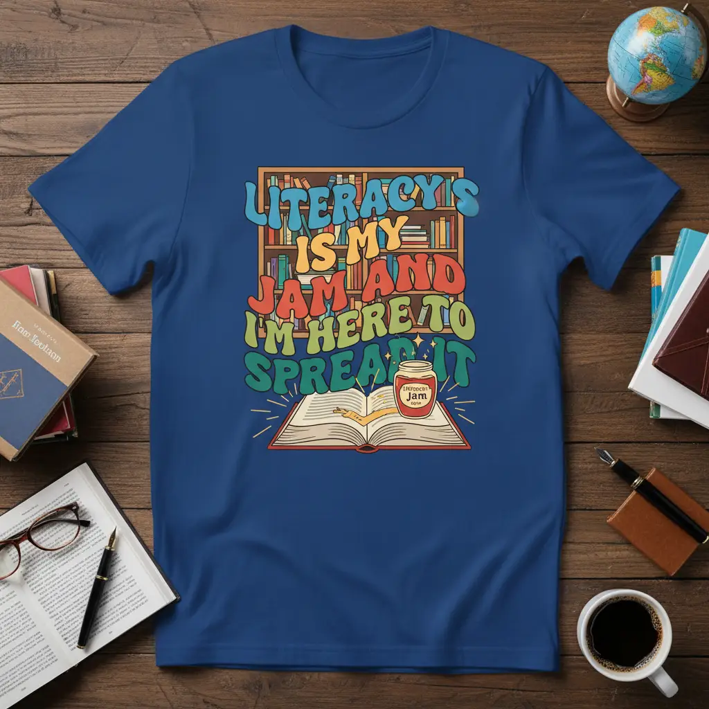 Literacy Is My Jam T-Shirt Funny Book Lover Gift