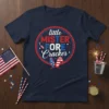Little Mister FORE Cracker t-shirt with red, white, and blue patriotic design and text