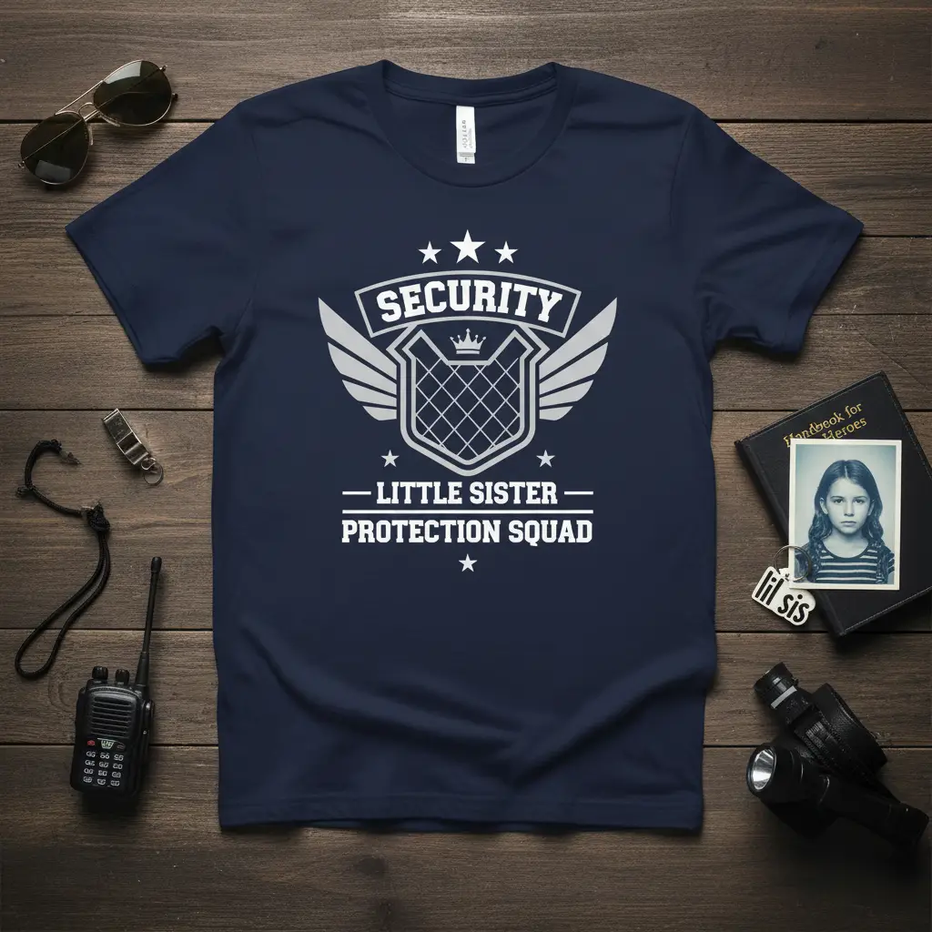 Little Sister Protection Squad T-Shirt Big Sister Gift