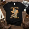 Live From Let Down T-Shirt with rattlesnake, microphone, and Texas map graphic