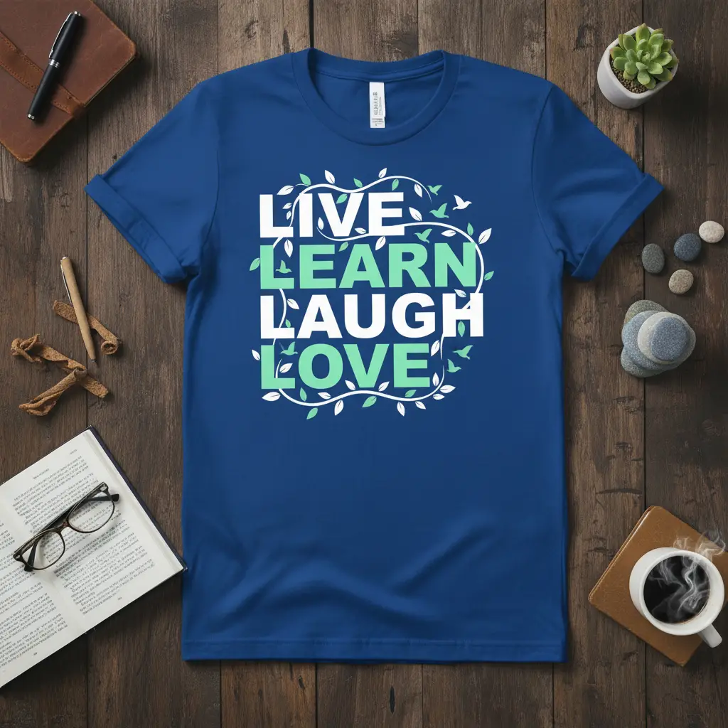 Live Learn Laugh Love Inspirational Quote T-Shirt