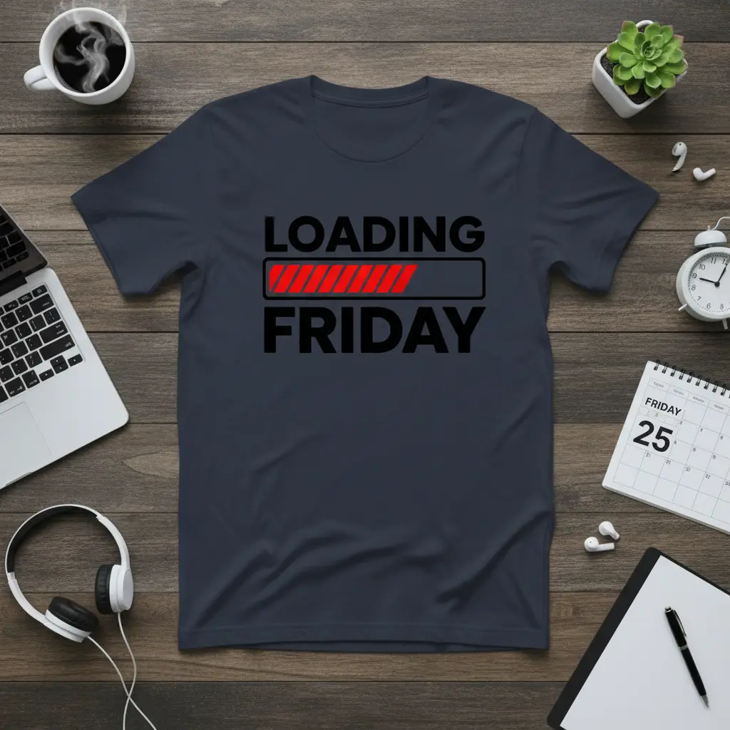 Loading Friday T-Shirt Funny Weekend Anticipation Gift