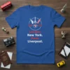 London New York Paris Liverpool city landmarks t-shirt design with compass graphic