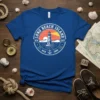 Long Beach Island New Jersey 1690 lighthouse graphic tee design with nautical elements and sunset