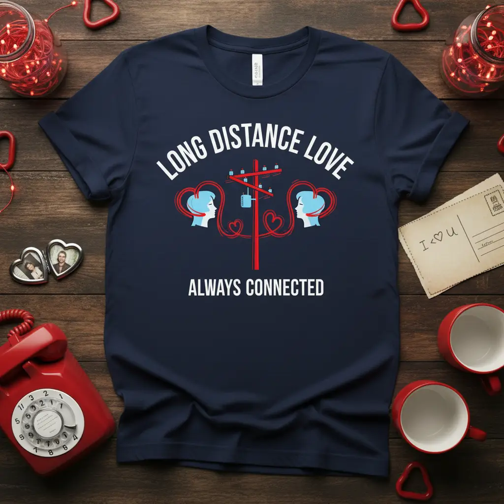 Long Distance Love Always Connected T-Shirt for Couples