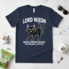 Lord Nixon Middle Finger Maniac The Original Lazy Boy black cat t-shirt design with white text