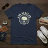 Los Angeles CA Est 1986 T-Shirt with vintage California bear graphic and retro sunburst design