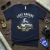 Lost Ravers Travel Rave Life Estd 1980 graphic t-shirt featuring a retro off-road vehicle design