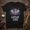 Lotus Flower Of Life t-shirt design with a colorful geometric lotus bloom and text "Lotus Flower Of Life"