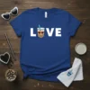 Love Bubble Tea t-shirt design featuring the word LOVE with a cute boba cup illustration
