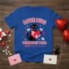 Love Bug Purrfect Pair Cat Valentine T-Shirt with black cat holding puzzle heart and Japanese text