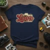 Love Camera creative graphic design printed on comfortable cotton t-shirt