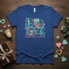 Love Forever & Always text with cute owl couple graphic on a blue t-shirt