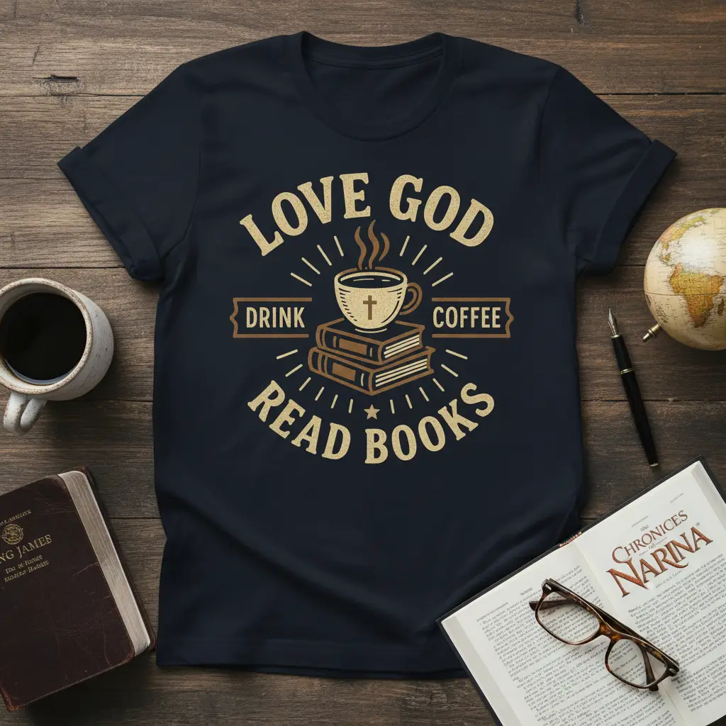 Love God Drink Coffee Read Books Christian T-Shirt