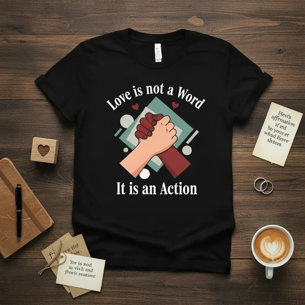 Love Is Not a Word It Is an Action T-Shirt Inspirational Quote