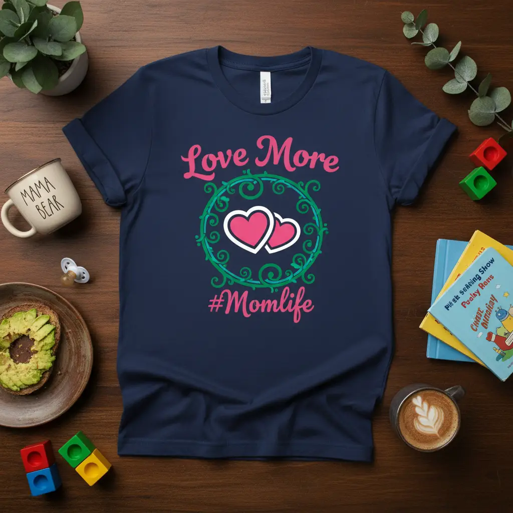 Love More #momlife Mom T-Shirt Cute Motherhood Gift