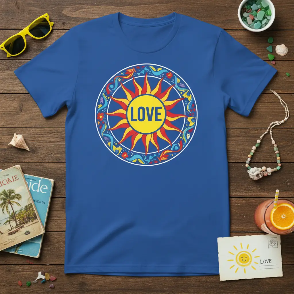 Love Sun Design T-Shirt Boho Positive Vibes Apparel
