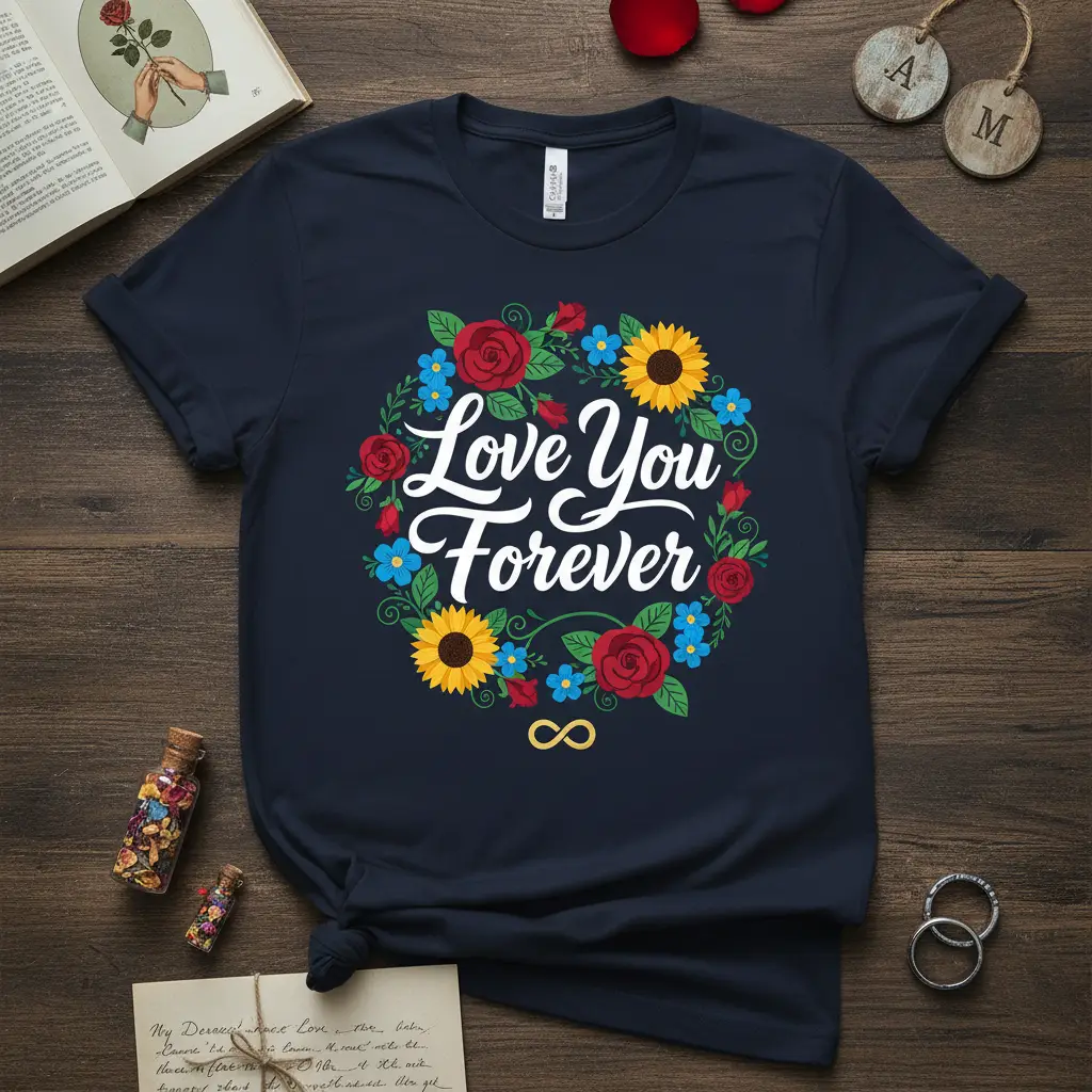 Love You Forever T-Shirt Romantic Anniversary Gift for Couples