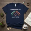 Loveasaurus Rex Always Together T-Shirt with two dinosaur skeletons and a heart graphic