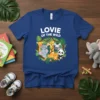 Lovie Of The Wild first birthday t-shirt with jungle animals and the number 1 graphic