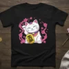 招き猫 eye-catching graphic design printed on comfortable cotton t-shirt