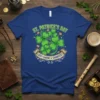 St. Patrick's Day t-shirt with "Lucky Charms & Shamrocks" text and green shamrock graphics